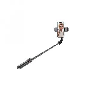 Tech-Protect L05S bluetooth selfie tyč so statívom a LED svetlom, čierna