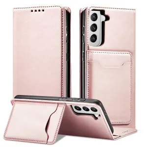 MG Magnet Card knižkové kožené puzdro na Samsung Galaxy S22 Plus, ružové