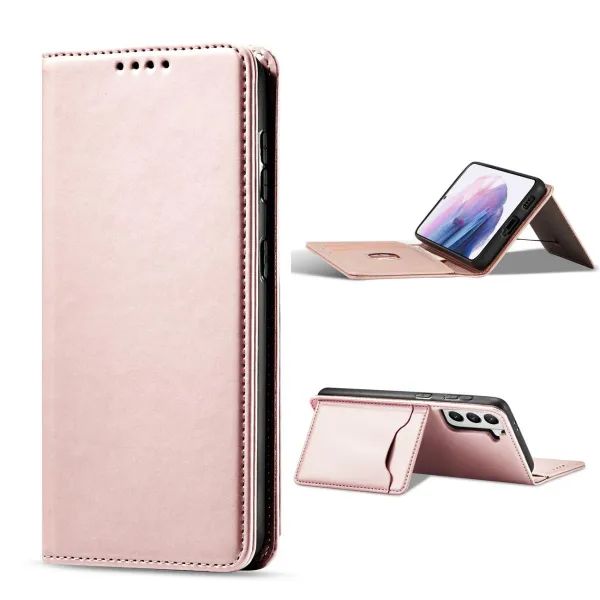 MG Magnet Card knižkové kožené puzdro na Samsung Galaxy S22 Plus, ružové