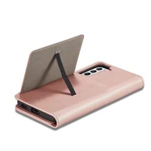 MG Magnet Card knižkové kožené puzdro na Samsung Galaxy S22 Plus, ružové