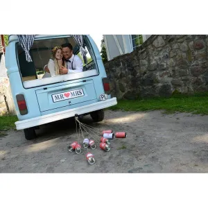 PartyDeco Svadobné plechovky na auto Retro 5ks
