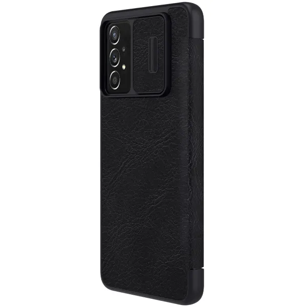 Nillkin Qin knižkové kožené puzdro na Samsung Galaxy A73, čierne