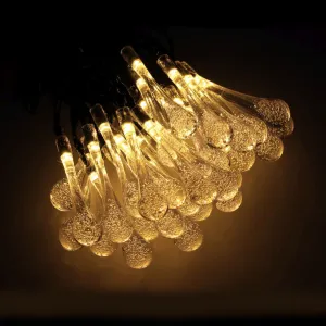 MG Icicle solárna reťaz 30 LED 6.5m, teplá biela