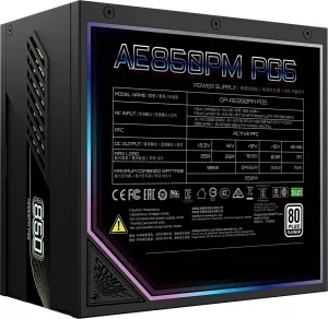 GIGABYTE zdroj AE850PM PG5, 850W, 80+ Platinum, 120mm fan, černá