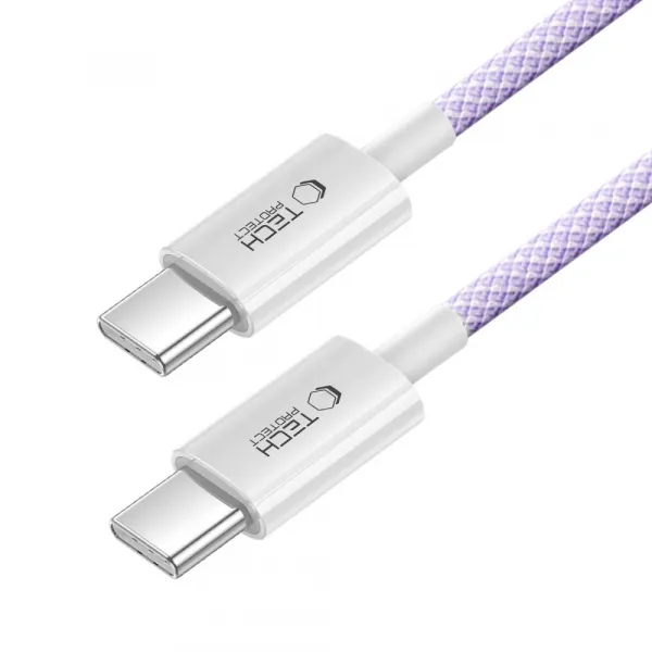 Tech-Protect Ultraboost Lite kábel USB-C / USB-C PD 60W / 3A 1m, fialový