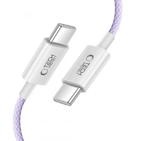 Tech-Protect Ultraboost Lite kábel USB-C / USB-C PD 60W / 3A 1m, fialový