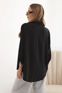 Legínovo Dámska košeľa z viskózy s ozdobnými gombíkmi a golierom béžová Farba: Hnedá, Veľkosť: UNI