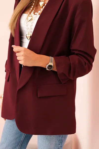 Legínovo Elegantné ťavie sako s klopňami Farba: Tmavobéžová, Veľkosť: UNI