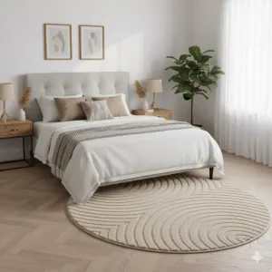 Koberec Modern Art 3D béžový kruh