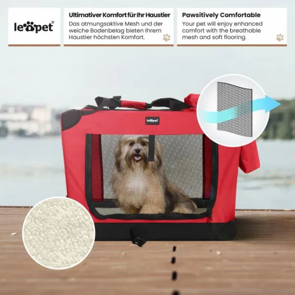 Leopet Prepravný box pre psov XXXL,102 x 69 x 69 cm, červený