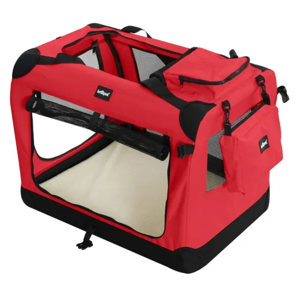 Leopet Prepravný box pre psov XXXL,102 x 69 x 69 cm, červený
