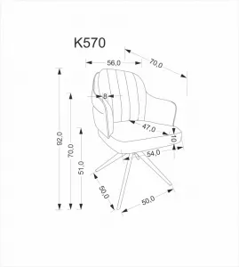 Otočné jedálenské kreslo K570 Halmar