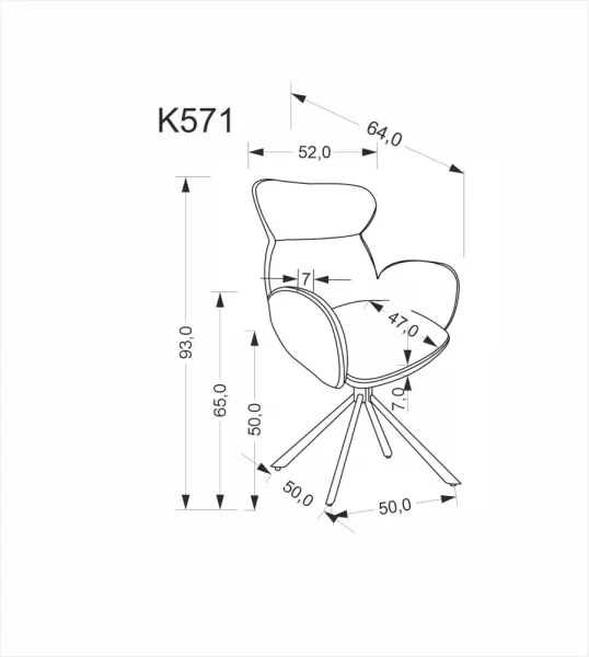 Otočné jedálenské kreslo K571 Halmar