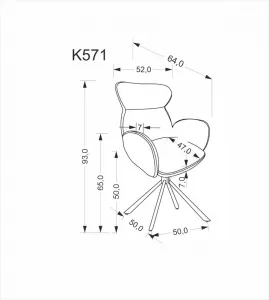 Otočné jedálenské kreslo K571 Halmar