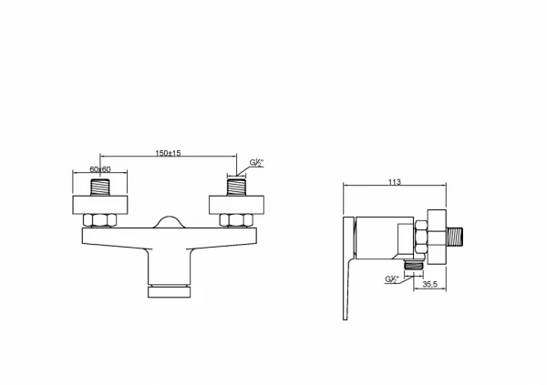 INVENA - Sprchová batéria MIDNIGHT čierna / zlato BN-35-014-V