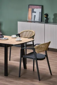 HALMAR Rozkládací jídelní stůl Barril 130/170 cm dub artisan/černý