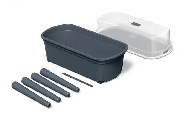 Prosperplast Sadbovač s vekom BOTANICE 77,5 cm šedý