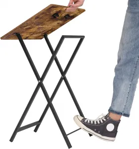 Skladací odkladací stolík Houseland Abby hnedý/čierny