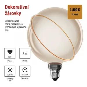 EMOS LED žárovka DECO FLAME G130SRA teplá bílá