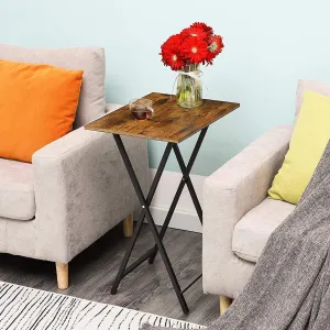 Skladací odkladací stolík Houseland Abby hnedý/čierny