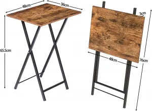 Skladací odkladací stolík Houseland Abby hnedý/čierny