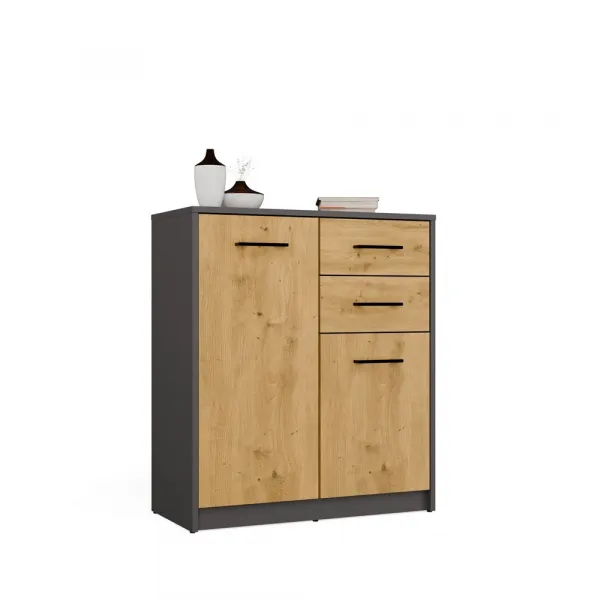 TP Living Komoda SIMPLO 2D2S 74 cm antracitová/dub artisan