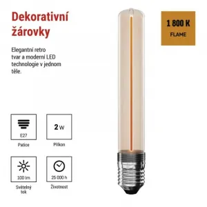 EMOS LED žiarovka DECO FLAME T30 teplá biela