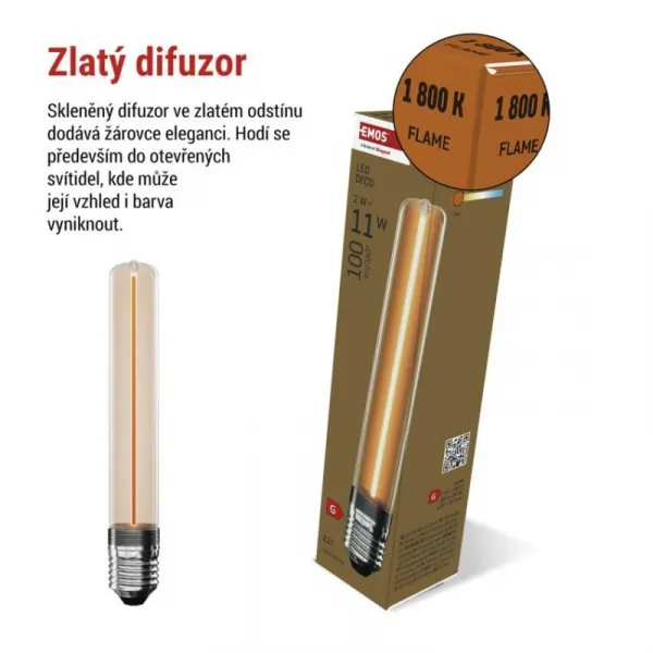 EMOS LED žiarovka DECO FLAME T30 teplá biela