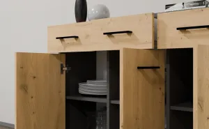 TP Living Komoda SIMPLO 3D3S 109 cm antracitová/dub artisan
