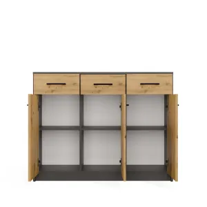 TP Living Komoda SIMPLO 3D3S 109 cm antracitová/dub artisan