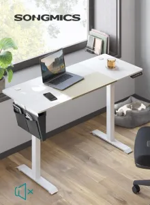 SONGMICS Písací stôl Paradis 140 cm výškovo nastaviteľný biely
