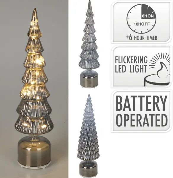 Mondex Vianočné LED svetelné dekorácie Karter 40 cm sivá/teplá biela