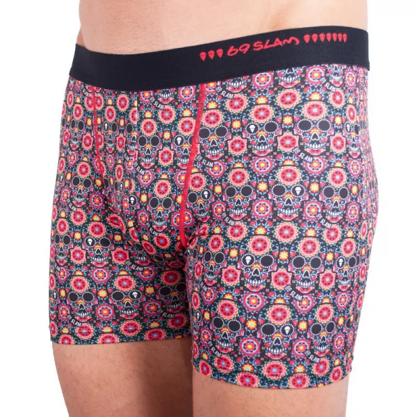 Bez obalu - Pánske boxerky 69SLAM fit flower skull S, trenky