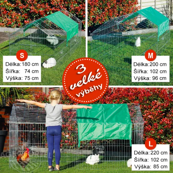 Agrofortel Vonkajší výbeh veľkosť L - pre hydinu a králiky, 2200 x 850 x 1020 mm s plachtou