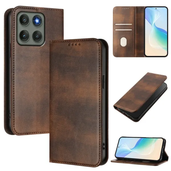 MAGNETIC Zaklápací kryt pre Motorola Edge 60 Pro hnedý