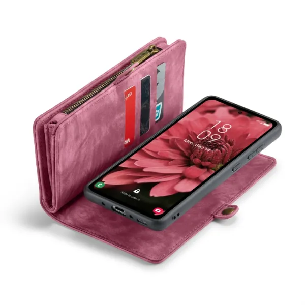 WALLET Ochranný kryt s peňaženkou 2v1 pre Samsung Galaxy A35 5G červený