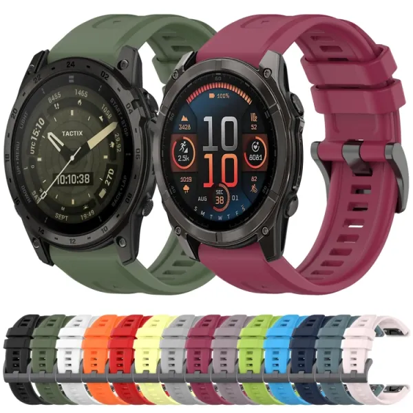 SILICONE Vymeniteľný remienok pre Garmin Enduro 3 tmavozelený