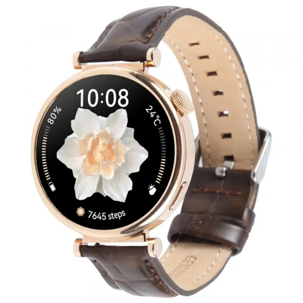 LEATHER Kožený remienok pre Garmin Lily 2 / Lily 2 Active Brown Bamboo Grain
