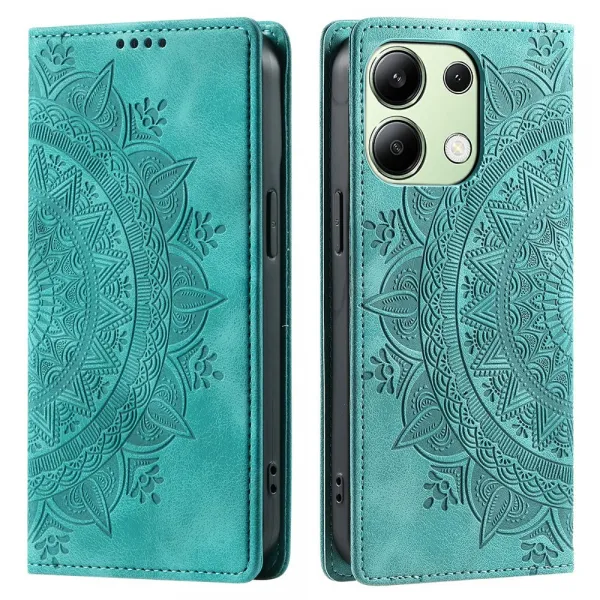 ART MANDALA Peňaženkový obal pre Xiaomi Redmi Note 13 zelený