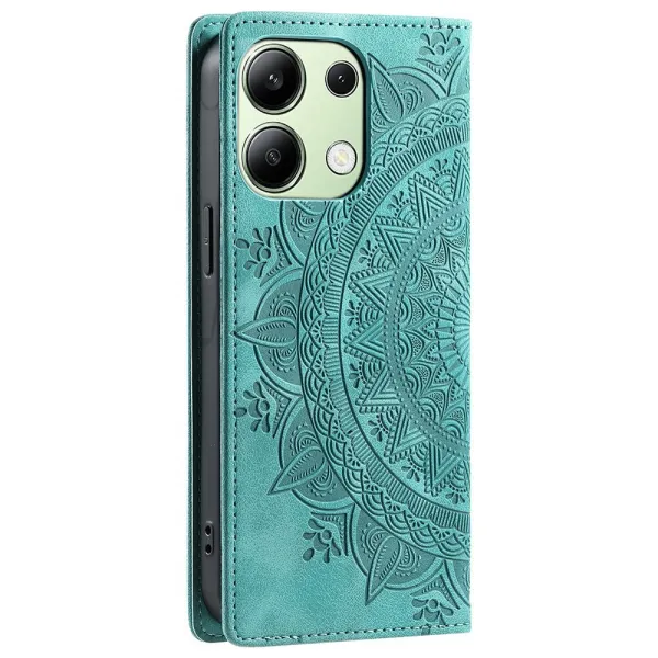 ART MANDALA Peňaženkový obal pre Xiaomi Redmi Note 13 zelený