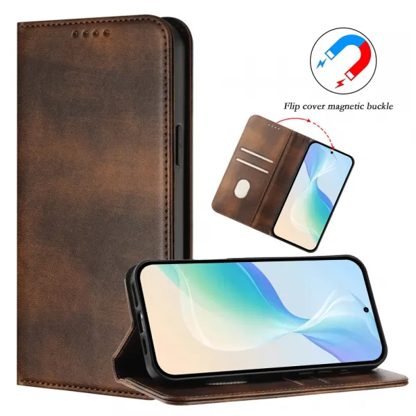 MAGNETIC Zaklápací kryt pre Motorola Edge 60 Pro hnedý