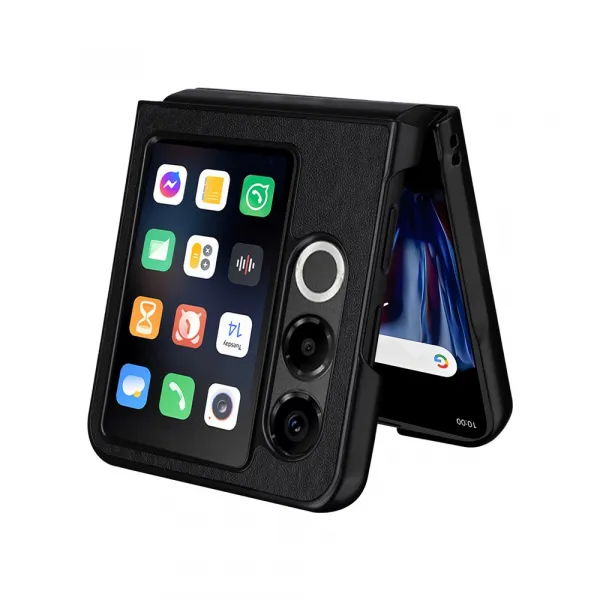 LEATHER Ochranný kryt pre ZTE Nubia Flip 2 5G čierny