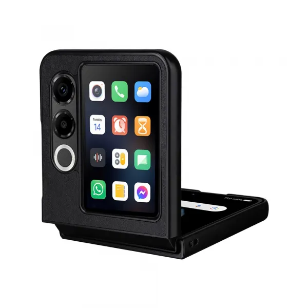 LEATHER Ochranný kryt pre ZTE Nubia Flip 2 5G čierny