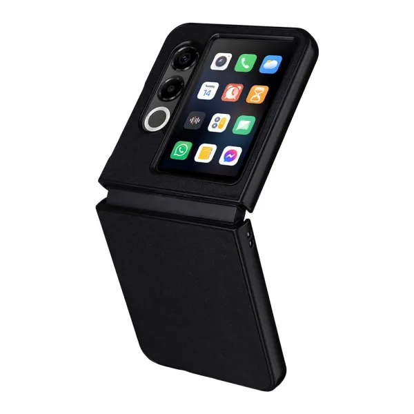 LEATHER Ochranný kryt pre ZTE Nubia Flip 2 5G čierny