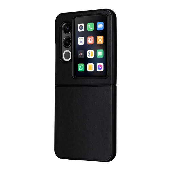 LEATHER Ochranný kryt pre ZTE Nubia Flip 2 5G čierny
