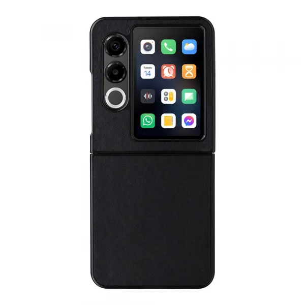LEATHER Ochranný kryt pre ZTE Nubia Flip 2 5G čierny