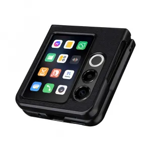 LEATHER Ochranný kryt pre ZTE Nubia Flip 2 5G čierny