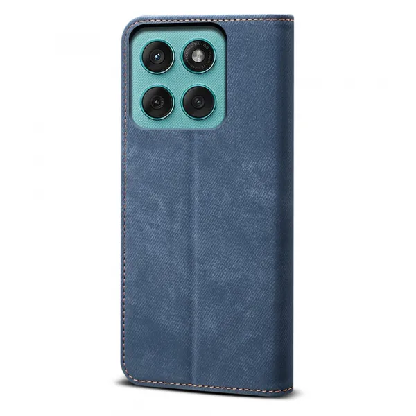 DENIM Peňaženkový kryt pre Motorola Edge 60 Pro modrý