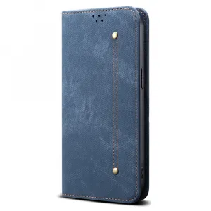 DENIM Peňaženkový kryt pre Motorola Edge 60 Pro modrý
