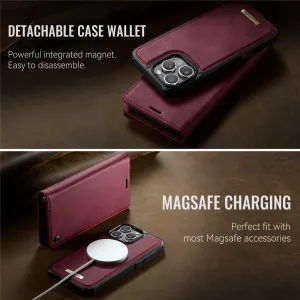 CASEME C49 Peňaženkové puzdro a zadný kryt 2v1 Apple iPhone 16 Pro Max červený